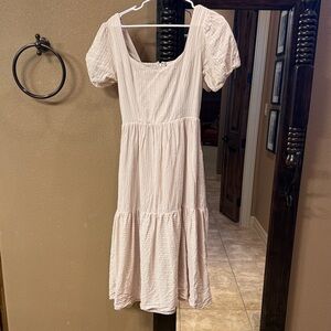 Lost + Wander Cream Puff Sleeve Midi Dress